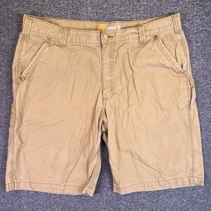 Carhartt Shorts Mens 40 Tan Cargo Utility Relaxed Fit Workwear Ripstop Carpenter